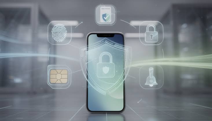smartphone security features including fingerprint lock and encryption