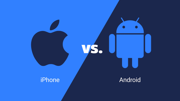 iPhone versus Android logos comparing phone security