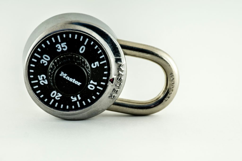 Digital lock and key security concept for two-factor authentification