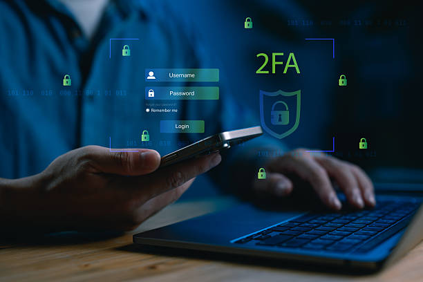 Two-factor authentication 2FA security concept on smartphone
